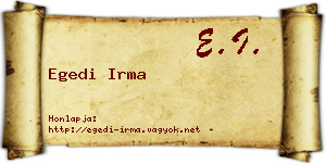 Egedi Irma névjegykártya